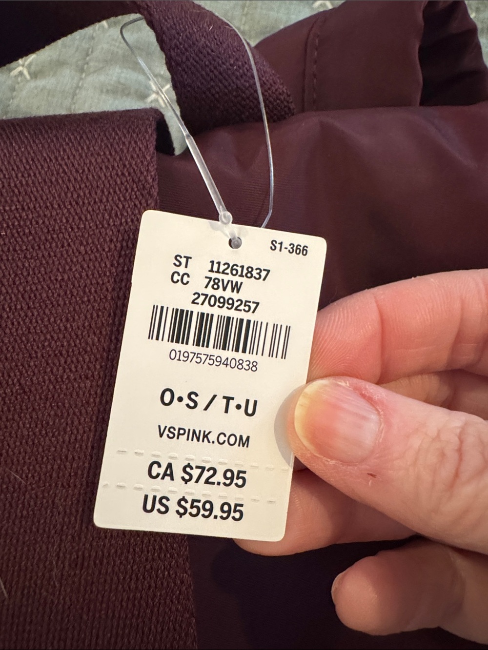 NWT VS Pink Burgundy Utility Backpack - Picture 7 of 7